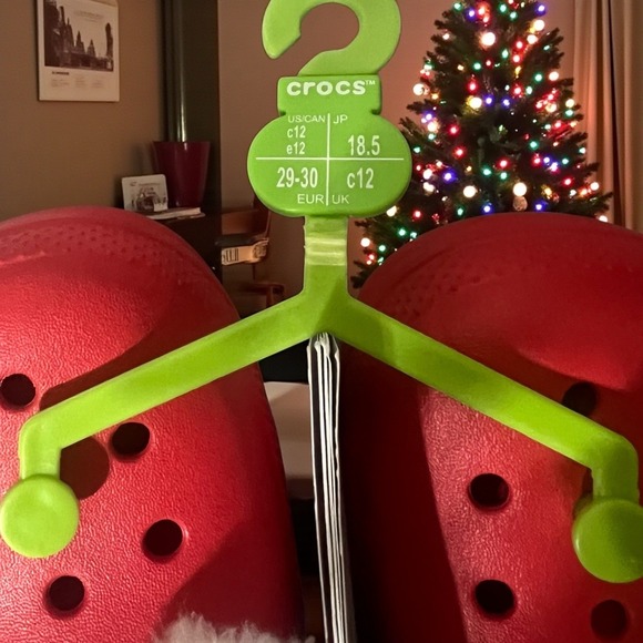 Crocs Kids Classic Lined Santa Clog K Red White Fuzzy Winter Size 12 Toddler - Picture 6 of 8